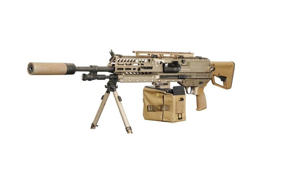 The new XM250 Automatic Rifle is pictured here. The Army has awarded a 10-year, $20.4 million contract to Sig Sauer to replace the service’s M4 rifle with a new weapons system.
