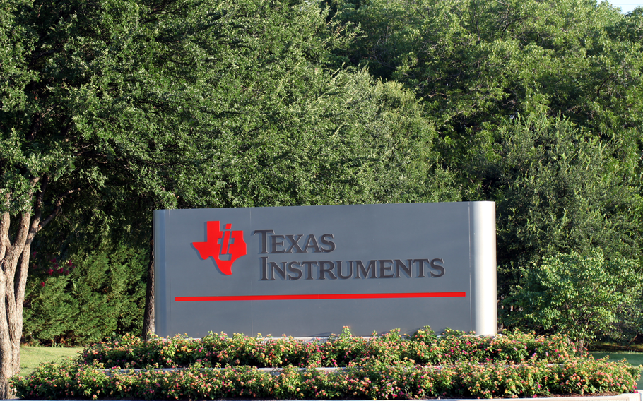 TI signboard at its facility in Dallas.