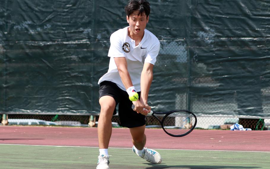 Humphreys' Sean Choo and his partner Elliot Lee made it to the semifinals of the Far East tennis boys doubles.