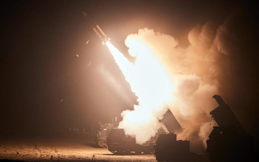 U.S. and South Korean forces fire missiles toward the Sea of Japan, also known as the East Sea, Monday, June 6, 2022, in response to North Korea's volley of eight missiles launched the previous day.