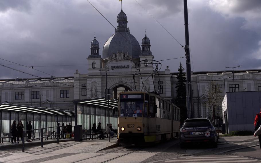 The depot in Lviv, Ukraine, where families wait for trains to take them home to Kyiv or other cities. 