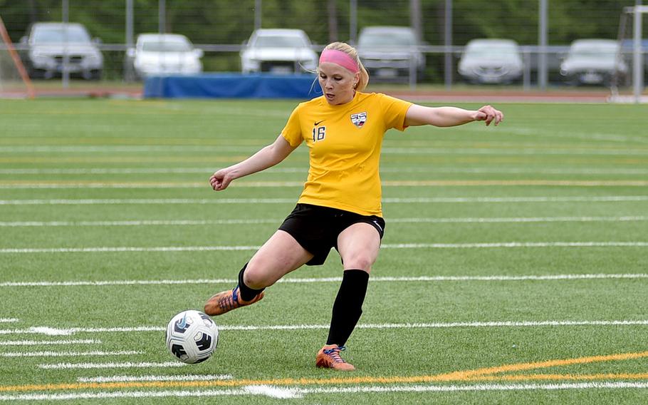 Regan Stewart tries to score.