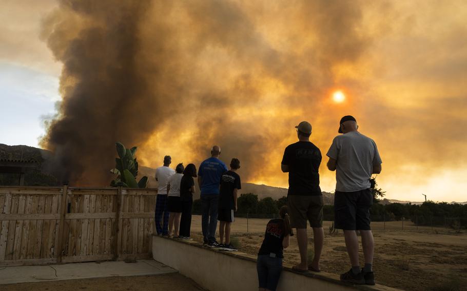 The Fairview Fire burns south of Valle Vista and Hemet, Calif., in September. 