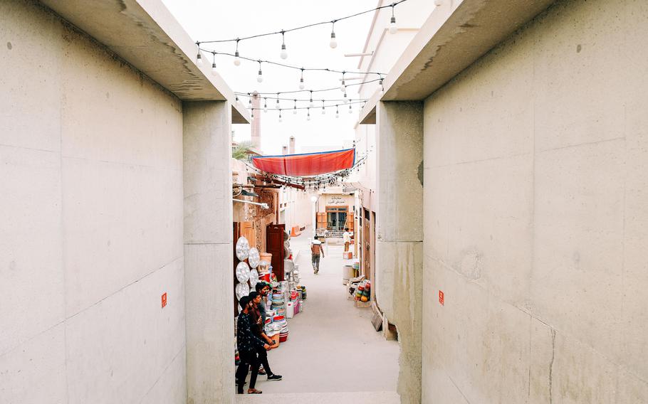 The souk in Muharraq, Bahrain, still maintains a lot of its traditional facades, but it has been updated with modern construction amid a push by the country to boost tourism through architectural revitalization.