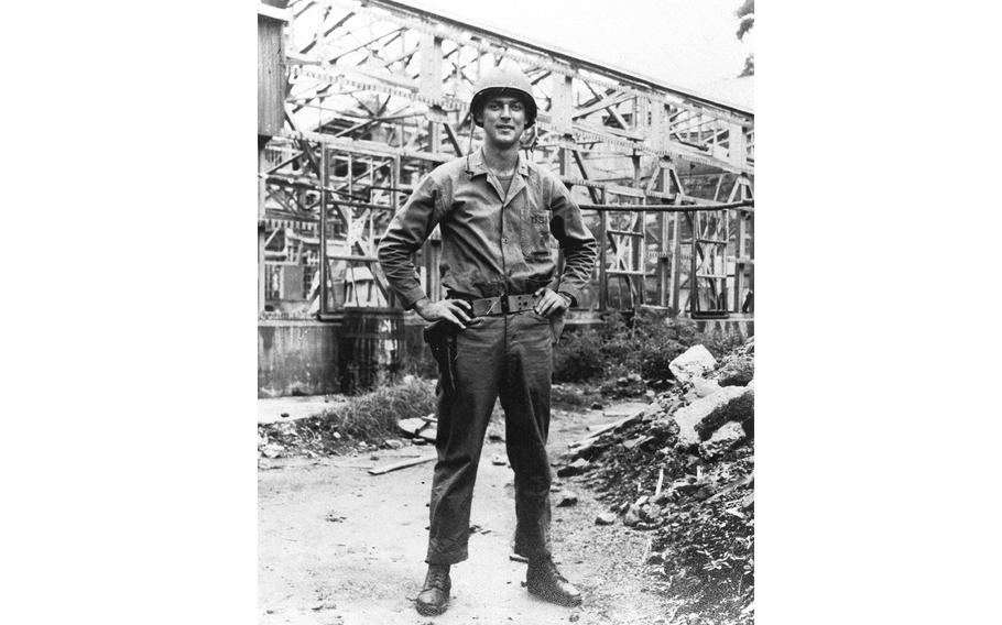James E. Bassett III photographed in Okinawa, Japan, in 1944, while serving as a Marine. 