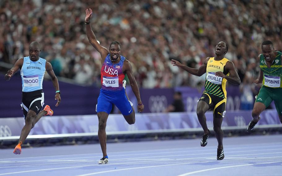 Noah Lyles and the roaring crowd at Stade de France were unsure who had won the men’s 100-meter final until after a review. 