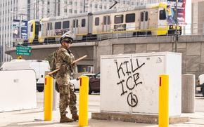 U.S. Soldiers assigned to 1st Battalion, 185th Infantry Regiment, 79th Infantry Brigade Combat Team under Title 10 authority provide protection to federal functions, property, and law enforcement personnel in Los Angeles, June 14, 2025. U.S. Northern Command is supporting federal agencies by providing military forces to protect federal functions, personnel, and property in the greater Los Angeles area. On June 7, the Secretary of Defense directed USNORTHCOM to establish Task Force 51 to oversee Title 10 forces supporting this mission. 