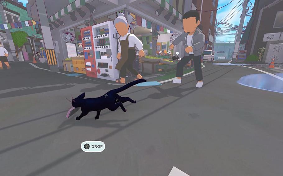 As a cat, players can knock a smartphone out of a human’s hand and run away with it in Little Kitty Big City.