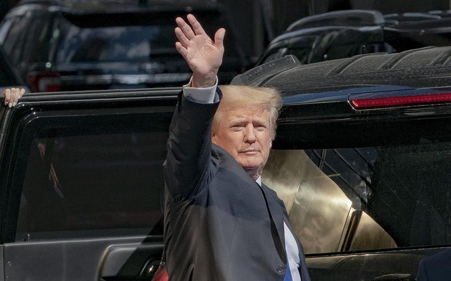 Former President Donald Trump leaves Trump Tower in Manhattan last year. 