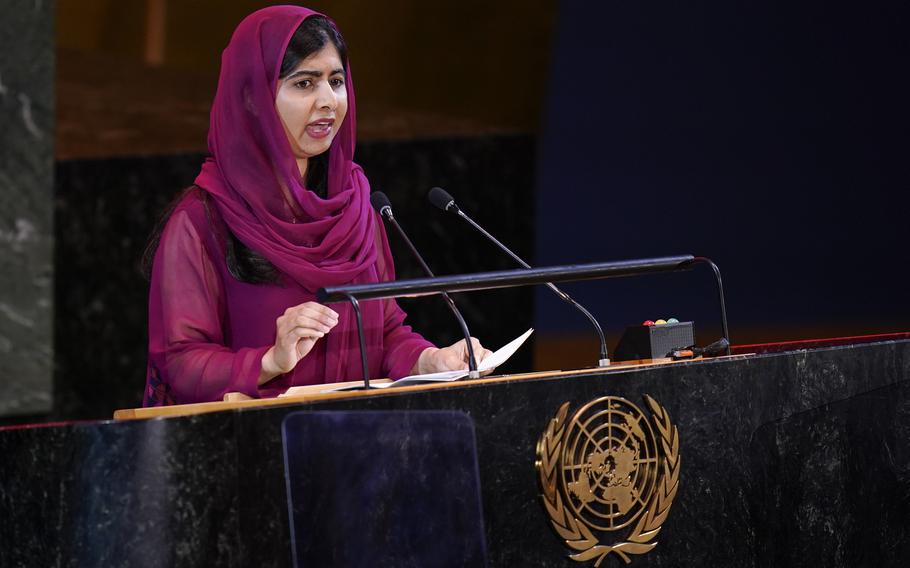 Nobel Peace Prize laureate Malala Yousafzai speaks during the Transforming Education Summit at United Nations headquarters, Monday, Sept. 19, 2022. 