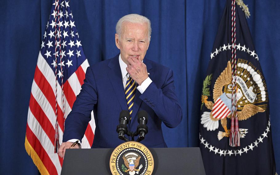 President Joe Biden speaks about the May 2022 Jobs Report from the Rehoboth Beach Convention Center on June 3, 2022, in Rehoboth Beach, Delaware.