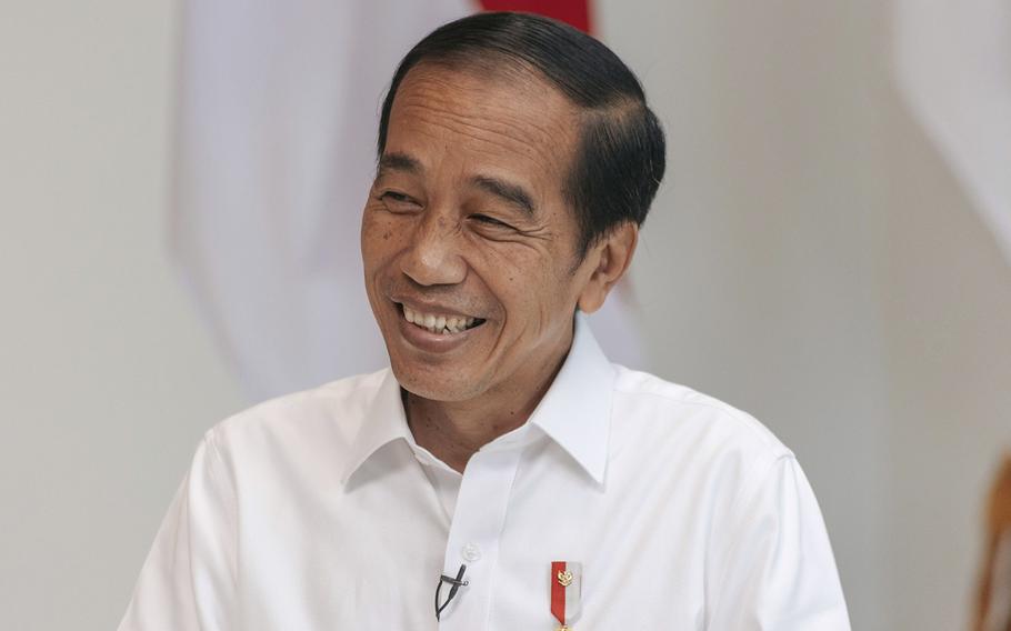 Joko Widodo, Indonesia’s president, during an interview at the Hyundai Motor Manufacturing Indonesia plant in Cikarang, Indonesia, on Aug. 18, 2022.