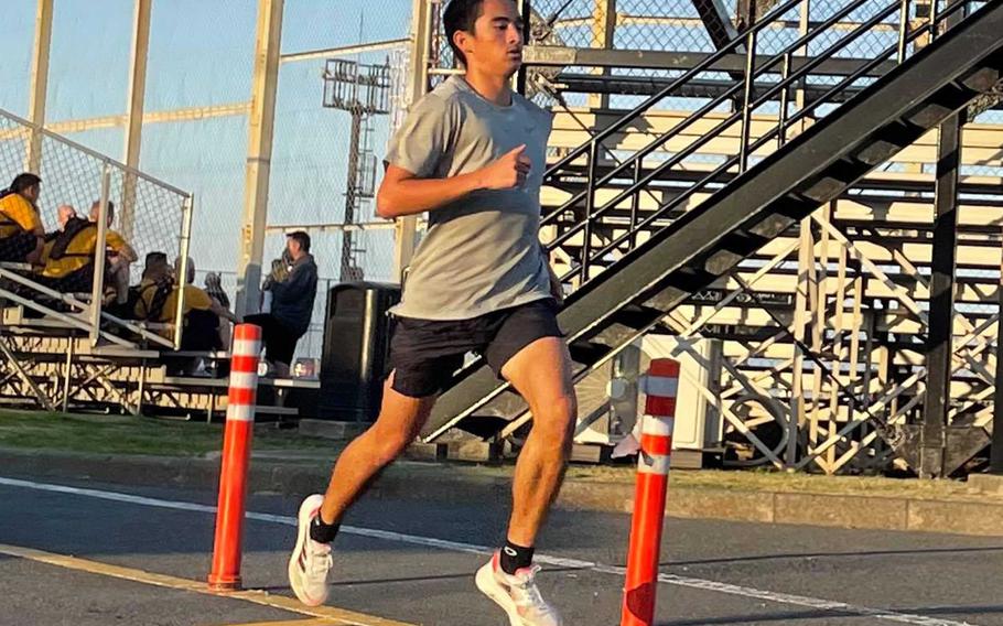 Nile C. Kinnick senior Austin Shinzato won the boys Division I title in 16 minutes, 8.4 seconds in the Far East virtual cross country meet.