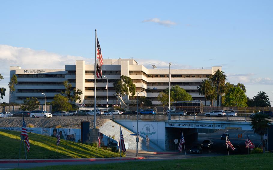 The Department of Veterans Affairs campus in West Los Angeles contains 388 acres, all of which had to be searched Wednesday, Feb. 23, 2022, for homeless veterans. VA employees and other volunteers combed the campus as part of the federal government’s annual “point-in-time” count, which is a nationwide effort to count homeless individuals. As of the 2020 count, there were more homeless veterans in Los Angeles County than anywhere else in the United States.