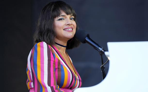 Norah Jones, shown performing Sept. 15 in Asbury Park, N.J., is scheduled to perform July 16 in Hamburg, Germany. 