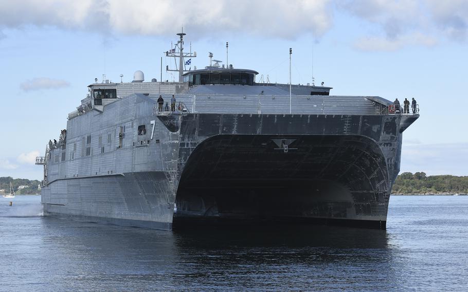 The USNS Carson City, an expeditionary fast transport ship, in 2016.