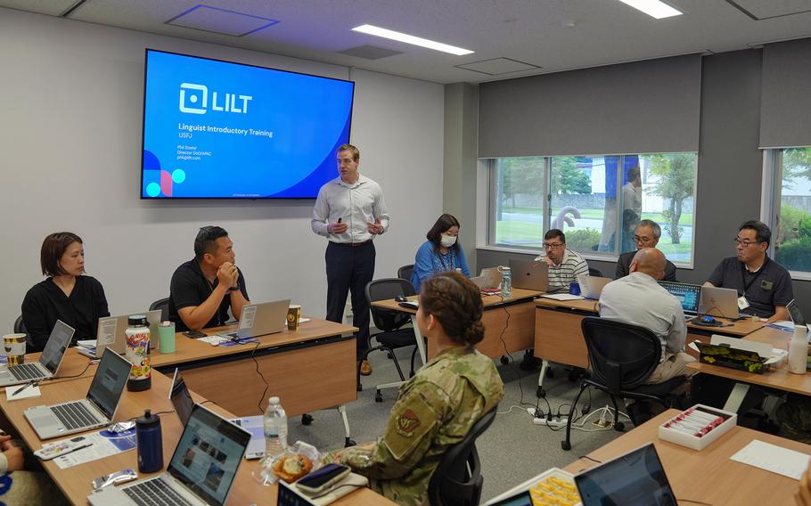 Personnel with the 374th Contracting Squadron learn about using AI to translate languages, Yokota Air Base, Japan, June 11, 2024.
