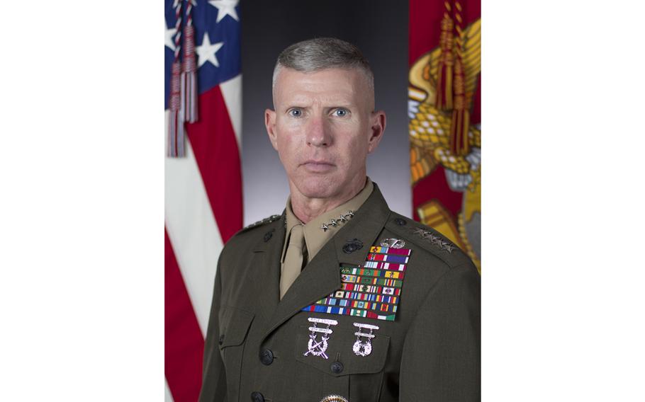 The official photo of Gen. Eric M. Smith, the 36th Assistant Commandant of the Marine Corpsb taken on Oct. 12, 2021.