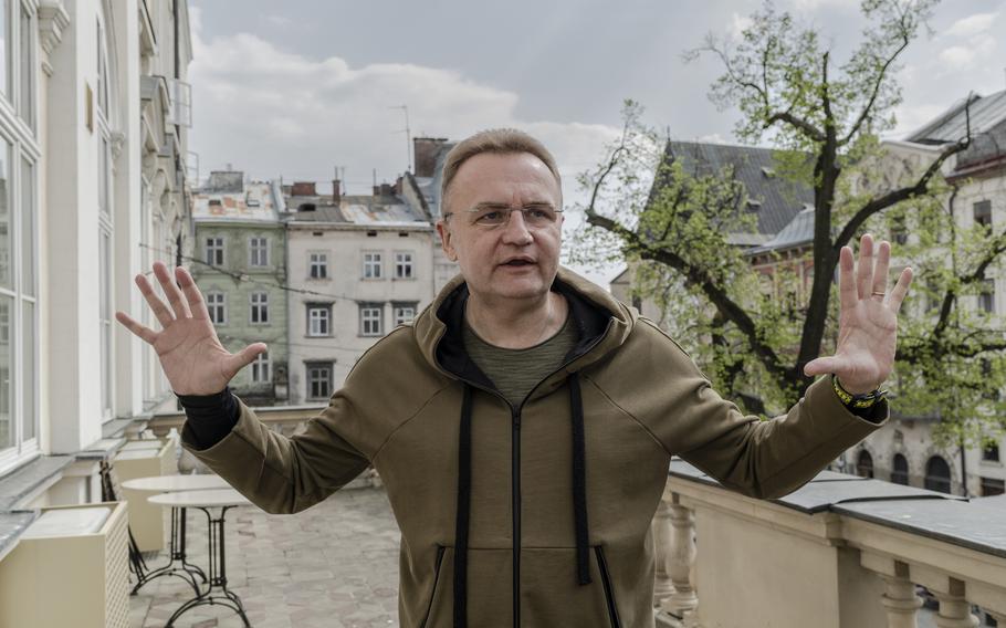 Lviv Mayor Andriy Sadovyi at city hall on May 2. 