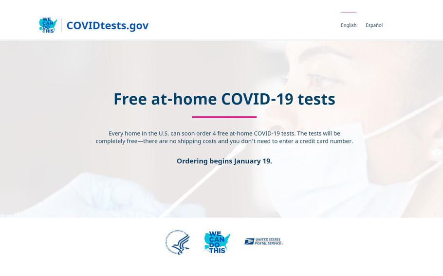 A new federal website where Americans can order free coronavirus rapid tests will be launched Wednesday.