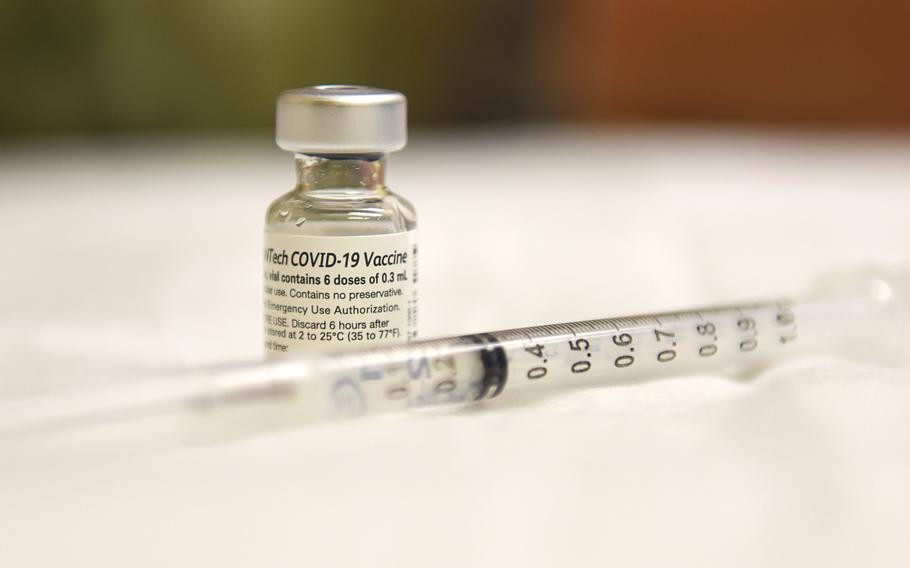 A vial of Pfizer-BioNTech COVID-19 vaccine.