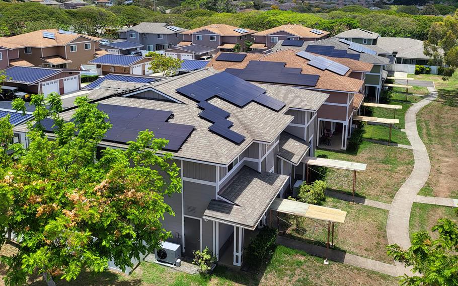 For the past eight months, these six homes in Aliamanu Military Reservation on Oahu, Hawaii, have been clustered for a solar power storage and distribution pilot program that is expected to be taken island-wide.