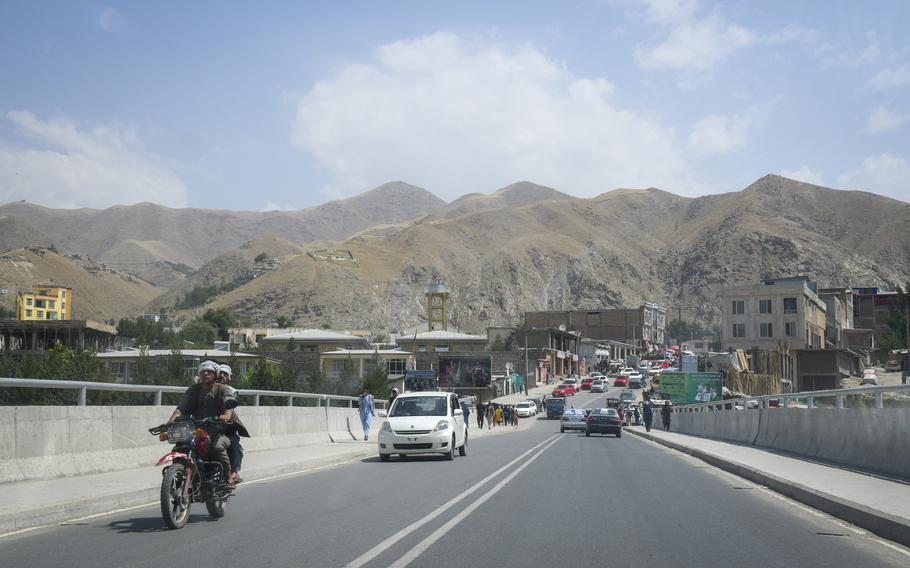 Residents drive across a newly constructed bridge July 15, 2019, along one of the main roads of Faizabad, the provincial capital of remote Badakhshan province. The city was once a stronghold against the Taliban but has fallen to the militant group, officials said Aug. 11, 2021.