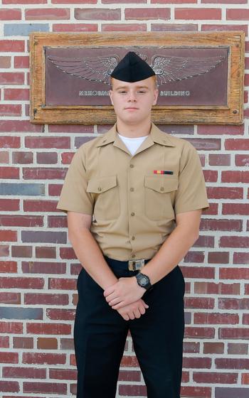 Seaman Apprentice Jakob Beronich, 20, graduated from the Navy’s basic training in January, and will finish the remainder of his training in November to begin his career as a cryptologic technician networks in Suffolk, Va. He chose the Navy because it allowed for him to receive advanced cybersecurity job training without going into debt for college. 