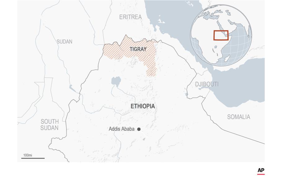 Map locates the Tigray area