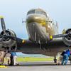 OXFORD, CT. 19 May 2019-051919 - Ground crews and willing volunteers help move the massive and heavy vintage World War II C-47, That's All Brother, into position as they and the other planes embark on their journey overseas to Normandy, France at Waterbury Oxford Airport in Oxford on Sunday. Bill Shettle Republican-American