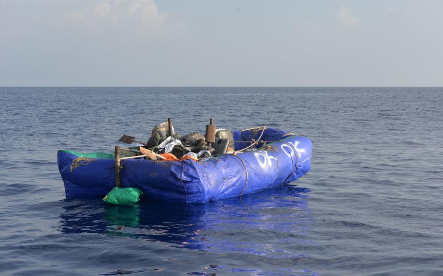 The Coast Guard interdicted 13 Cuban migrants from an inflatable raft approximately 61 miles south of Key West, Florida, Sep. 1, 2021. The U.S. Coast Guard Cutter Raymond Evans’ (WPC-1110) crew repatriated the migrants to Cuba, Sep. 4, 2021.