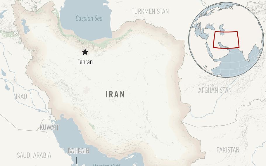 This is a locator map for Iran with its capital, Tehran.