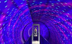 At the Stuttgart Museum of Illusions, the vortex tunnel is one of the disorienting highlights. Walking through it gives the feeling of being spun upside down.