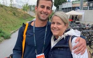 Christopher Holba poses for a photo with one his biggest fans - his Mom - before getting ready to compete in the World Baseball Classic qualifier in Regensburg, Germany.
