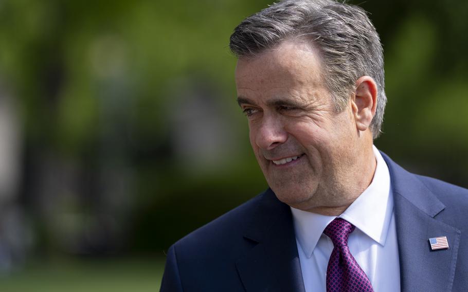 CIA Director John Ratcliffe departs after a television interview at the White House, Wednesday, April 30, 2025, in Washington.