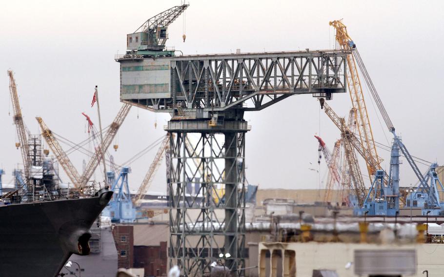 The hammerhead crane at Norfolk Naval Shipyard in Portsmouth, photographed on Friday, January 25, 2013.