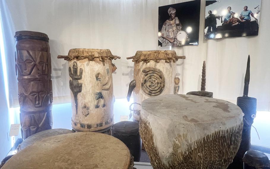 The Oceania display has the most unique items at the Miyamoto-Unosuke Drum Museum in Tokyo.