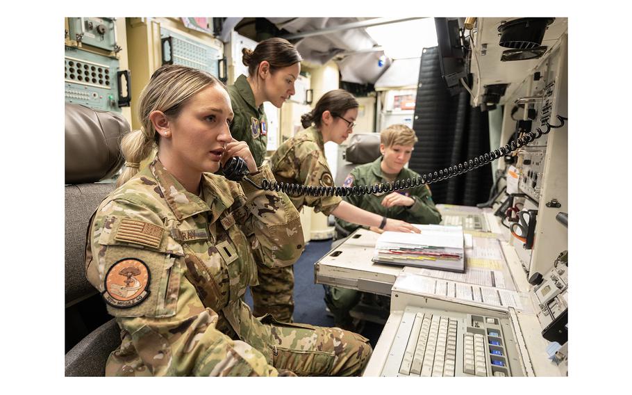 Members of the Mighty Ninety and 37th Helicopter Squadron participated in International Women's Day by crewing aircraft, a fire team and a launch control capsule with solely female personnel in the A-01 missile alert facility launch control capsule near Lindbergh, Wyoming,, March 8, 2023. 