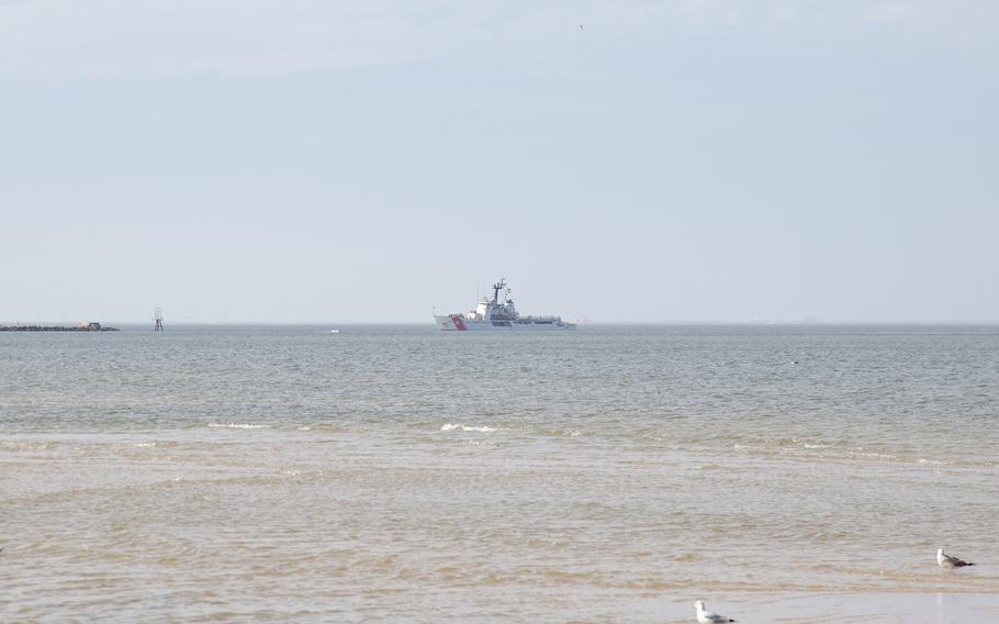 U.S. Coast Guard Cutter Dependable (WMEC 626) and crew transit toward the pier, Feb. 10, 2024, in Virginia Beach, Va. Dependable returned home following a two-month maritime safety and security patrol in the Florida Straits and Windward Passage. 