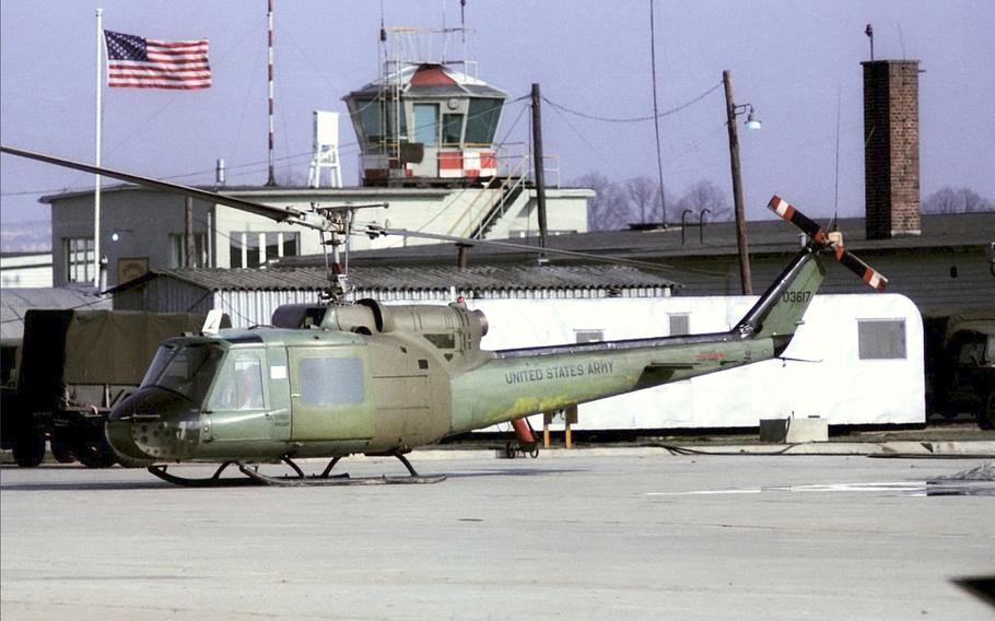 A UH-1B Iroquois at Bonames Army Airfield, Germany, in 1967.