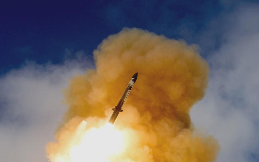 A U.S. Standard Missile-3 (SM-3) Block IIA first flew successfully from the Point Mugu Sea Range, San Nicolas Island, Calif., on June 2, 2015.