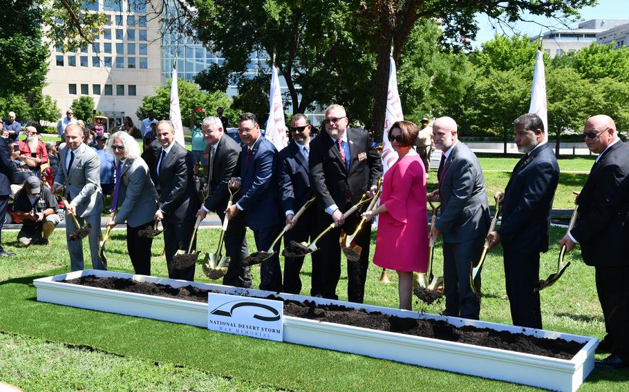 The official groundbreaking for the National Desert Storm Memorial on the National Mall in Washington, D.C., on Thursday, July 14, 2022.