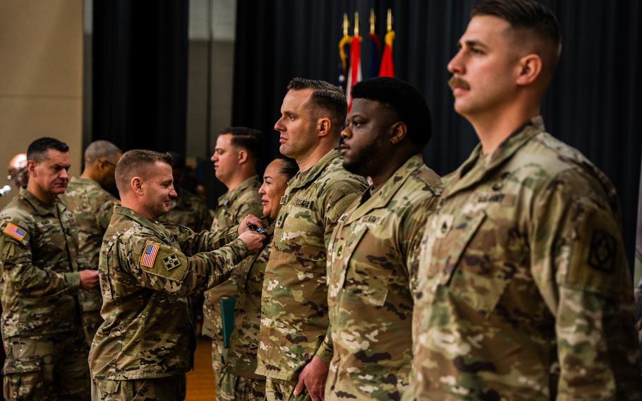 Sgt. Maj. of the Army Michael Weimer joined senior leaders of the U.S. Army Recruiting and Retention College and the U.S. Army Recruiting Command at a Dec. 21, 2023, ceremony at Olive Theater, Fort Knox, Ky., to honor the newest members of the recruiting force.