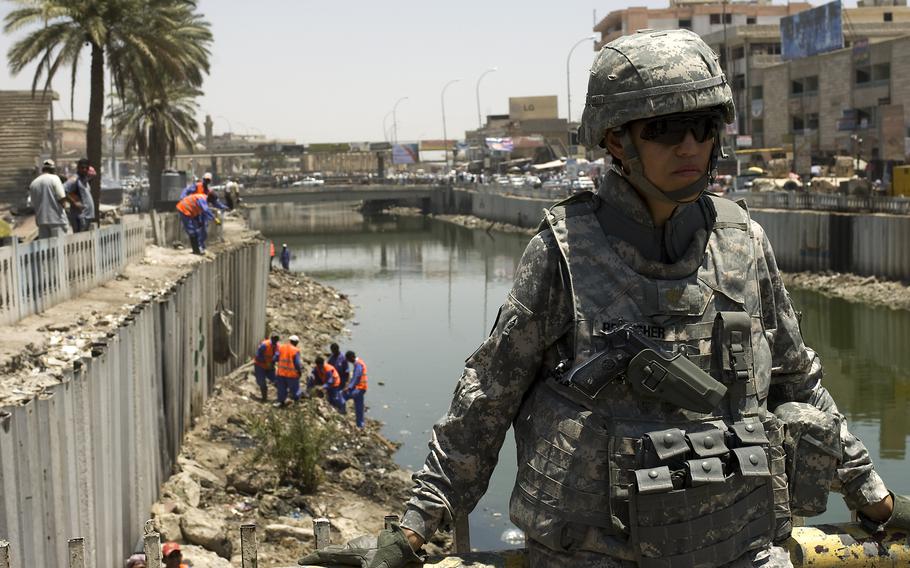 Then-Army Maj. Tanya Bradsher in Basra, Iraq, in 2009. Bradsher will now serve as the first woman in the second-highest leadership post at the Department of Veterans Affairs after earning a long-awaited confirmation by the Senate.