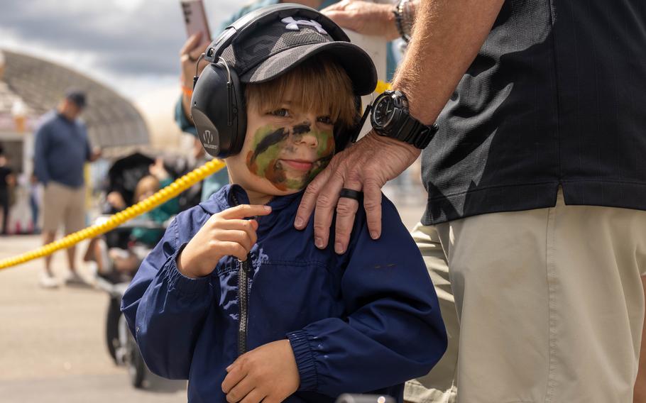 Marine Corps Air Station Cherry Point and the 2nd Marine Aircraft Wing hosted “My Marine Movie,” an interactive activity for adults and children to put on military gear and fly on a MV-22 Osprey during the MCAS Cherry Point Air Show, Saturday, May 11, 2024, at MCAS Cherry Point, N.C. 