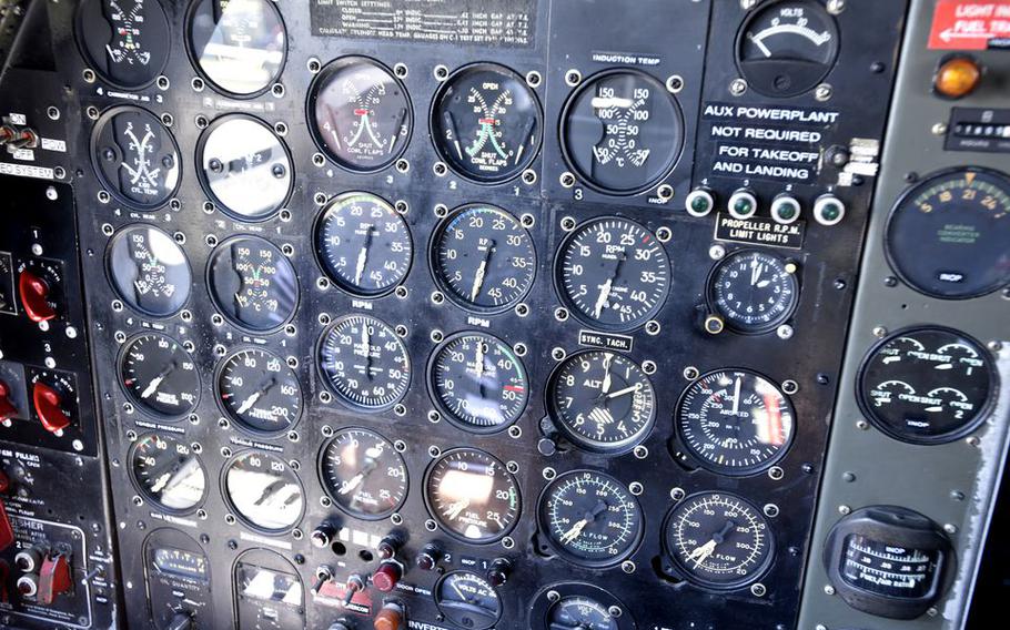 Gauges in the cockpit of “Fifi.”