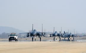 South Korean F-15K Slam Eagles taxi on the runway at Osan Air Base, South Korea, March 4, 2024.