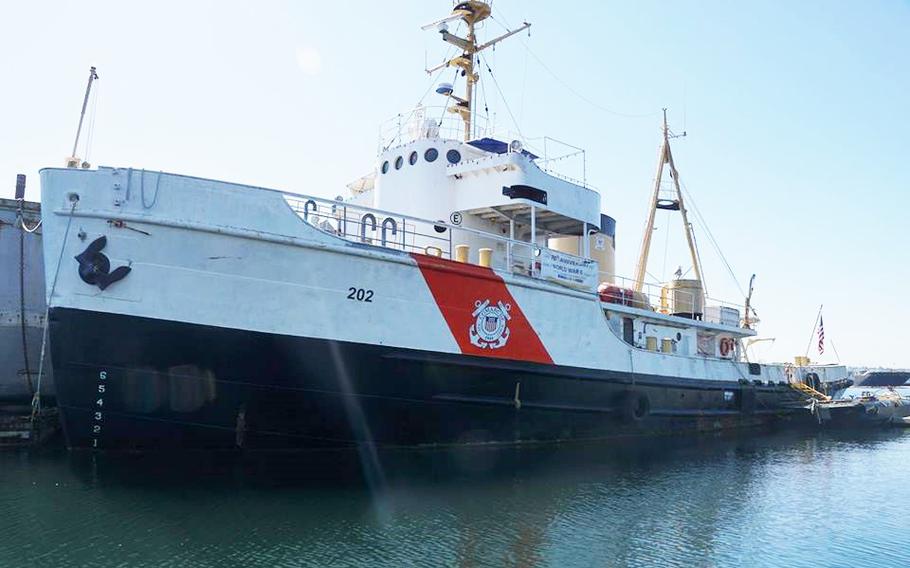 The former U.S. Coast Guard Cutter Comanche is shown at Tyee Marina, Tacoma, Wash., in 2015.