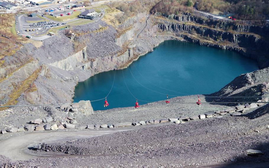 Velocity 2 in North Wales is a zip line at Zip World, in Penrhyn Slate Quarry, billed as the fastest zip line in the world and the longest in Europe.  