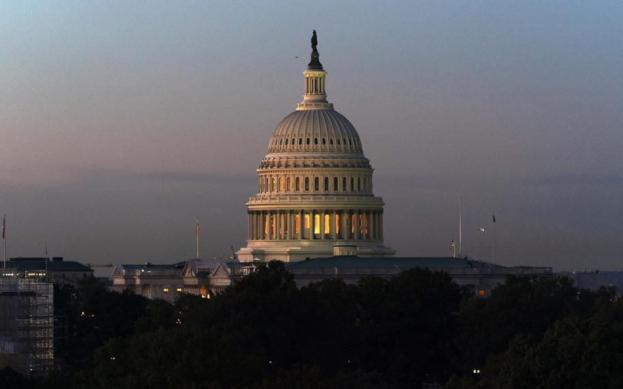 The U.S. Capitol is seen on a sunrise in Washington, Friday, Nov. 5, 2021. 